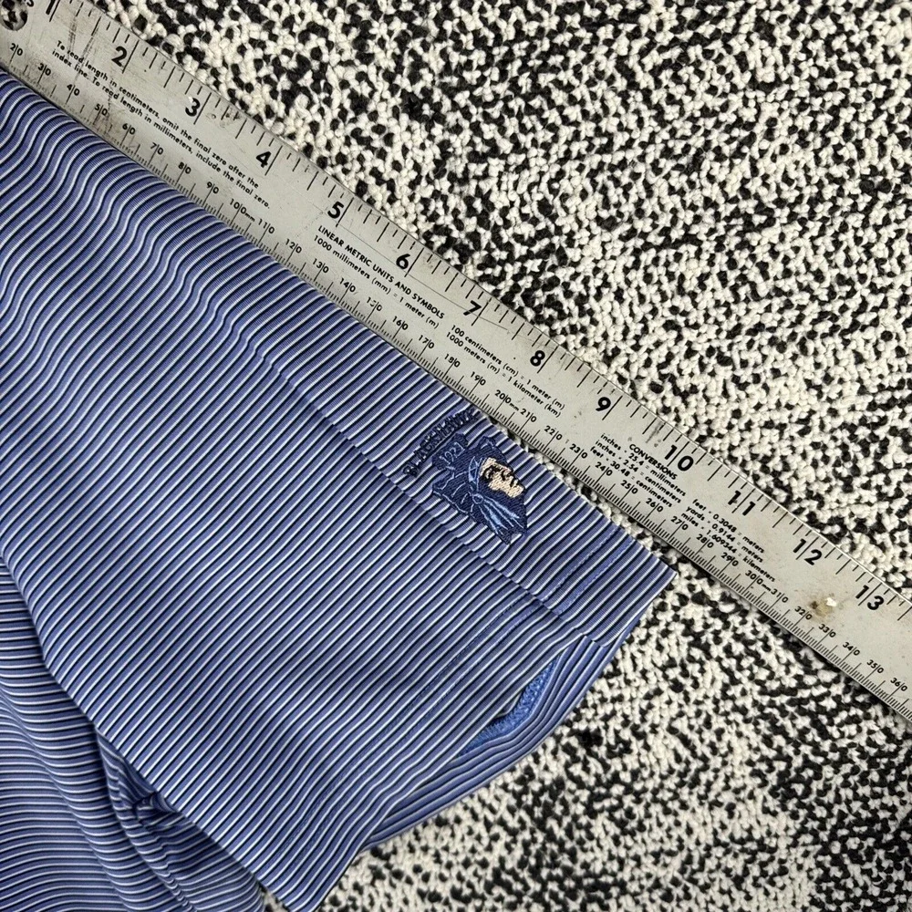RLX Ralph Lauren Polo Mens Large Blue Striped‎ Moisture Wicking